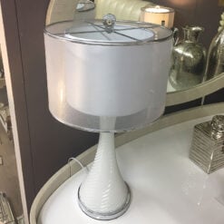 Pure White Pearl Swirl Table Lamp