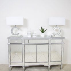 Diamond Glitz Mirrored Reverse C Table Lamp Small