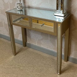 Georgia Champagne Luxe 2 Drawer Mirrored Dressing / Console Table