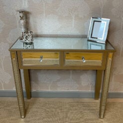 Georgia Champagne Luxe 2 Drawer Mirrored Console Table