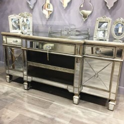 Belfry Champagne Gold Mirrored Tv Cabinet Picture Perfect Home