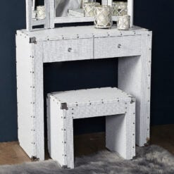 Blitz 2 Drawer White Glitzy Sparkle Crystal Dressing Console Table