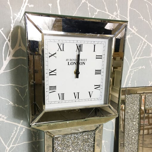 Crystal Panel Grandfather Mirrored Clock