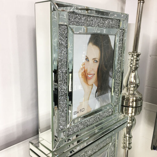 Diamond Glitz Silver Box Photo Frame (8x10”)