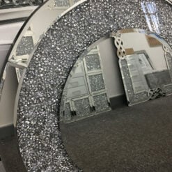 Heart Shape Diamond Crystal Wall Mirror