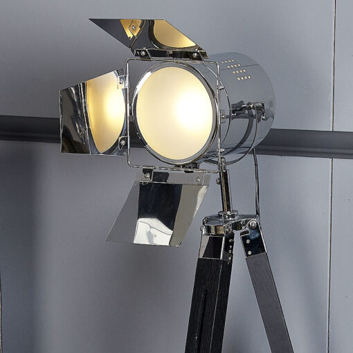 Black Wood Photo Luminaire Tripod Floor Lamp