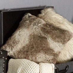 Brown and Grey Coloured Timber Wolf Faux Fur Cushion
