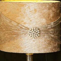 Chrome Glass Glamour Table Lamp With Champagne Shade