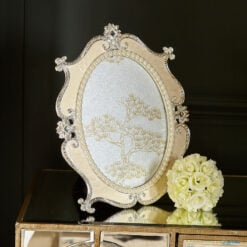 Cream Elegant Pearl Oval Photo Frame 5in X 7in