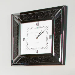 Diamond Glitz Noir Smoked Black Mirrored Wall Clock