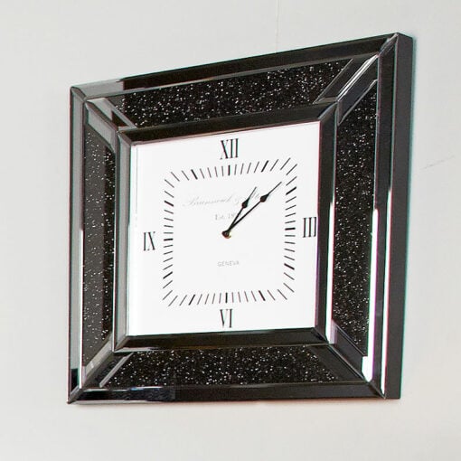 Diamond Glitz Noir Smoked Mirrored Wall Clock