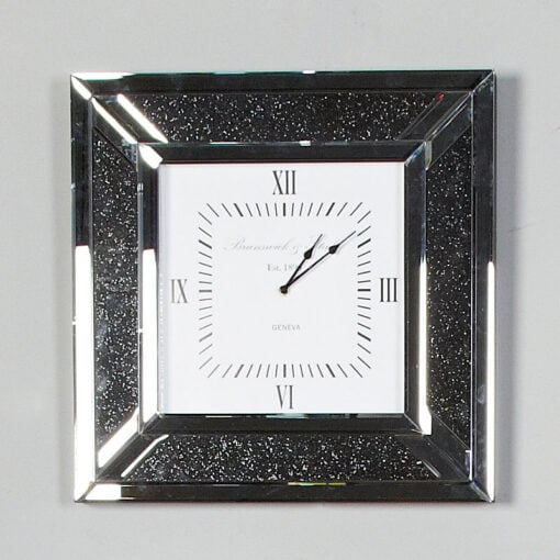 Diamond Glitz Noir Smoked Mirrored Wall Clock