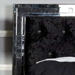 Diamond Glitz Noir Smoked Mirrored King Size Bed Frame