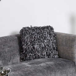 Filled Charcoal Shaggy Cushion 45x45cm