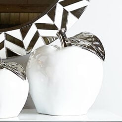 Large White & Silver Apple Decoration Ornament