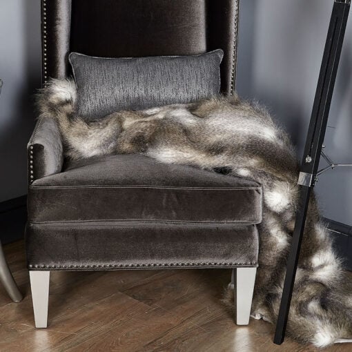 Mink & Grey Artic Wolf Faux Fur Throw