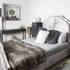 Starlight Grey Silver Velvet Upholstered King Size Bed Frame