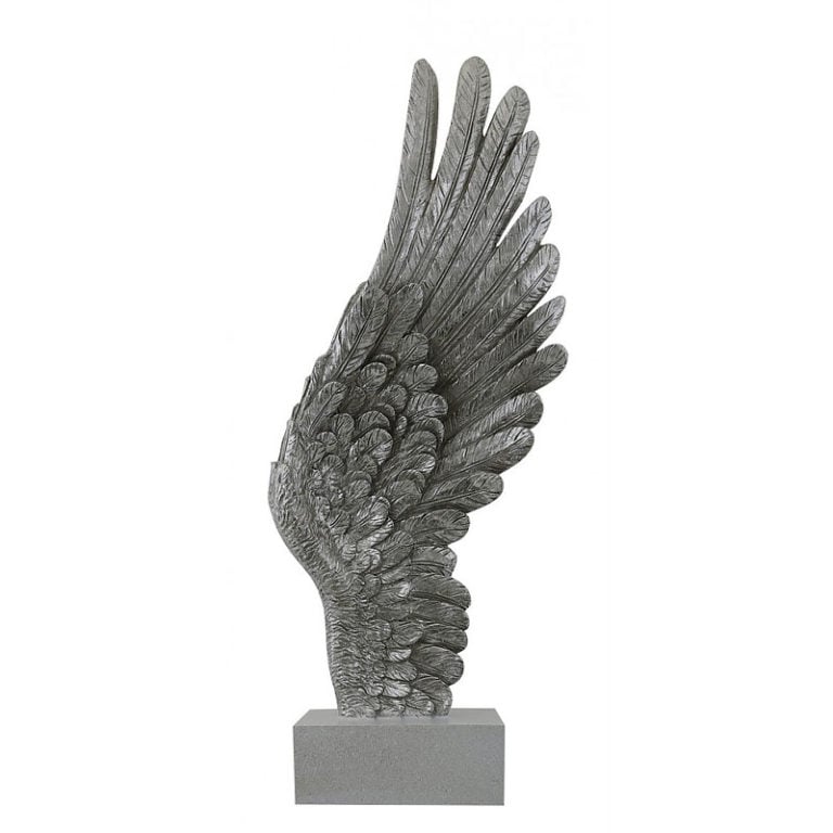 Antique Silver Large Right Angel Wing Decor | Picture Perfect Home