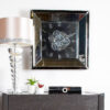 Arctic Noir 60cm Smoked Mirrored Wall Clock With Moving Gears