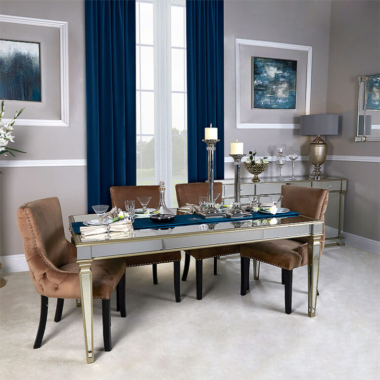Athens Gold Mirrored Dining Table Picture Perfect Home