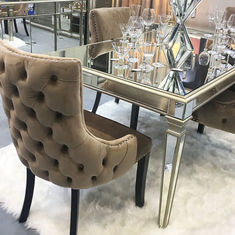 Athens Gold Mirrored Dining Table Picture Perfect Home