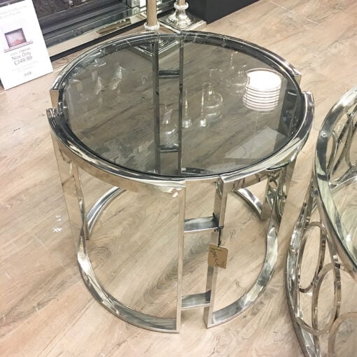 Atticus Chrome And Tempered Glass End Side Table