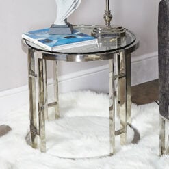 Atticus Chrome And Tempered Glass End Side Table