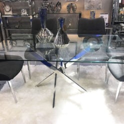 Aurelia Chrome And Glass Rectangular Dining Table