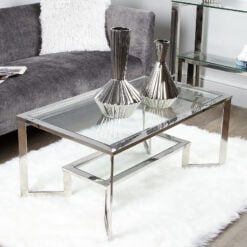 Axton Chrome And Glass Coffee Table