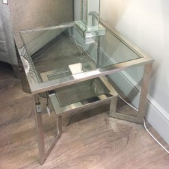 Axton Chrome And Glass Side End Table