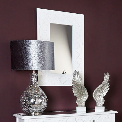 Blanca White Wooden Frame Framed Wall Dressing Mirror 60cm x 90cm