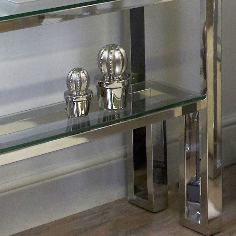 Harvey Chrome And Glass Shelving Unit Display Picture Perfect