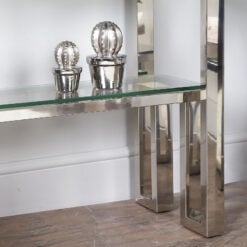 Harvey Chrome And Glass Shelving Unit Display Cabinet