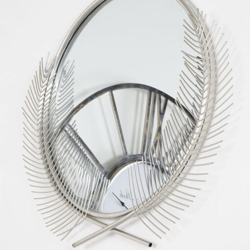 Silver Metal Feather Quill Wall Mirror 100cm