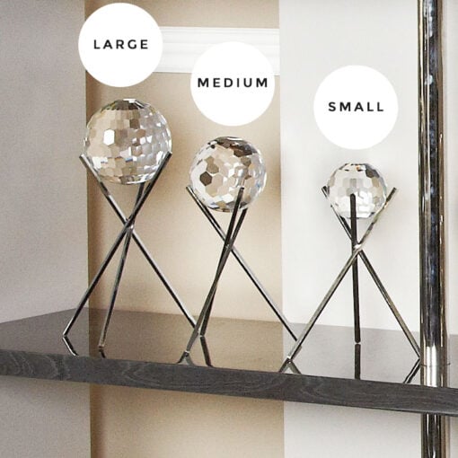 Small Glittering Sparkling Cut Glass Faceted Sphere Orb Home Decor