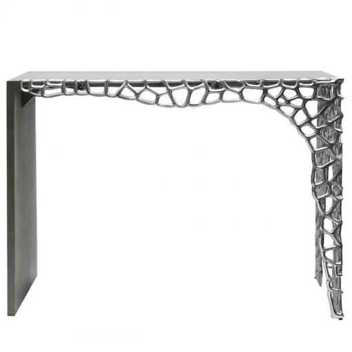 Annabelle Console Table With Cut-out Circle Clusters And Grey Wood