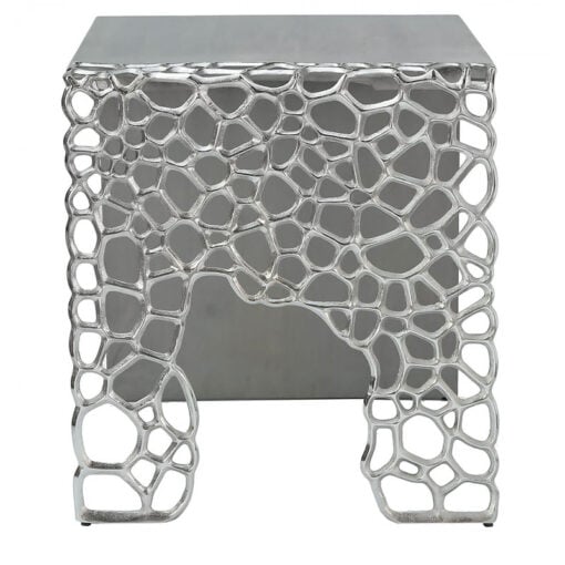 Annabelle Large End Table With Cut-out Circle Clusters And Grey Wood