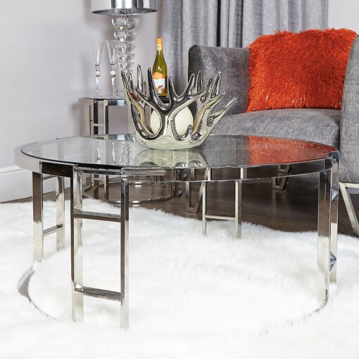 Atticus Chrome And Tempered Glass Coffee Table