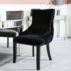 Black Tufted Back Dining Chair