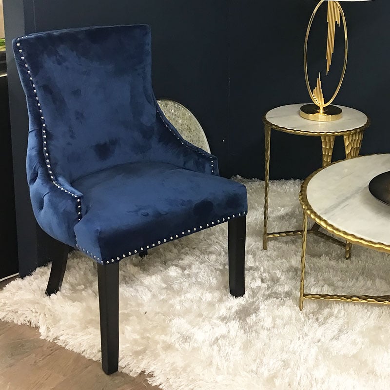 Blue Tufted Back Dining Chair | Picture Perfect Home