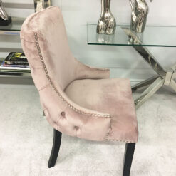 Blush Pink Tufted Back Dining Chair