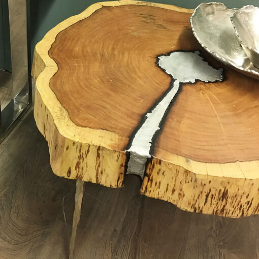 Celeste Acacia Wood Large Coffee Table With Aluminium Infill
