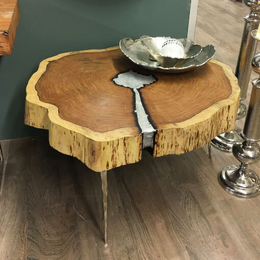 Celeste Acacia Wood Large Coffee Table With Aluminium Infill