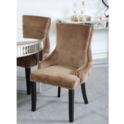 Champagne Tufted Back Dining Chair