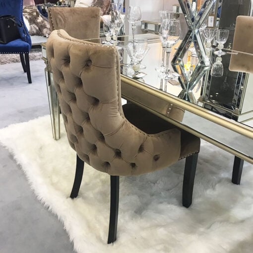 Champagne Tufted Back Dining Chair