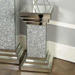 Finley Mirrored Medium Pillar Lamp Table Vase Table End Table