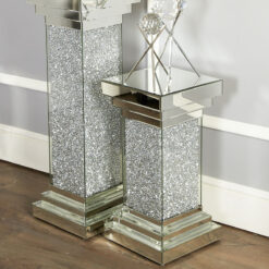 Finley Mirrored Medium Pillar Lamp Table Vase Table End Table