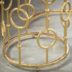 Fiorella Gold Nest Of Two Tables With Tempered Glass Top