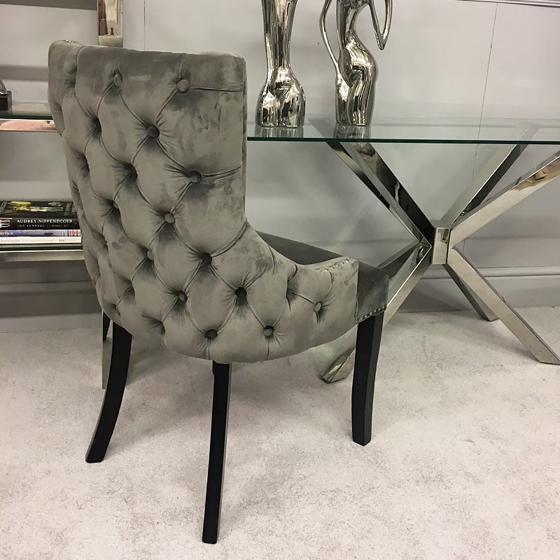 Grey Tufted Back Dining Chair | Picture Perfect Home
