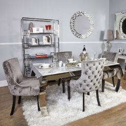 Grey Tufted Back Dining Chair